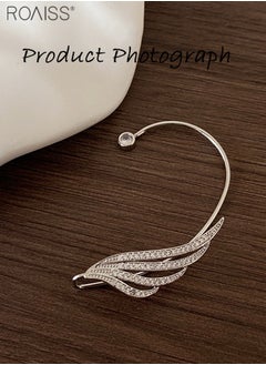 roaiss 1 Pair Of Embedded Rhinestone Wing Shaped Ear Loops Shiny And Exquisite Stylish Ear Clip Without Earholes Fashionable And Versatile Creative Earrings  - Image 5