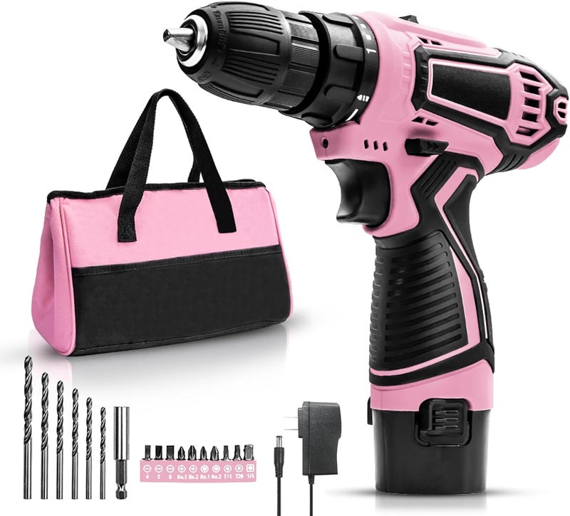 12V Cordless Drill Set,Electric Drill With Batteries And Charger,Built-In Led Light,12' Storage Pouch Included - Image 1