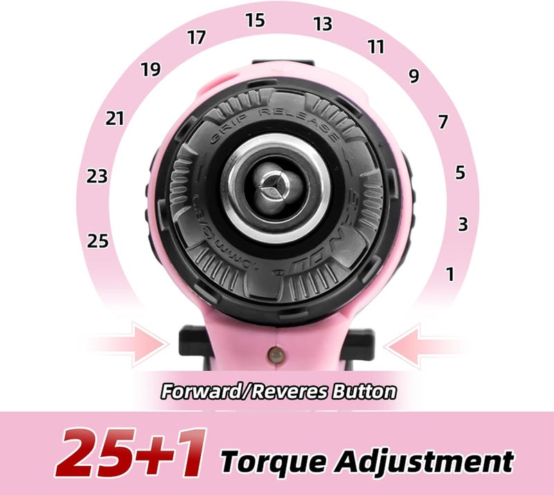 12V Cordless Drill Set,Electric Drill With Batteries And Charger,Built-In Led Light,12' Storage Pouch Included - Image 3