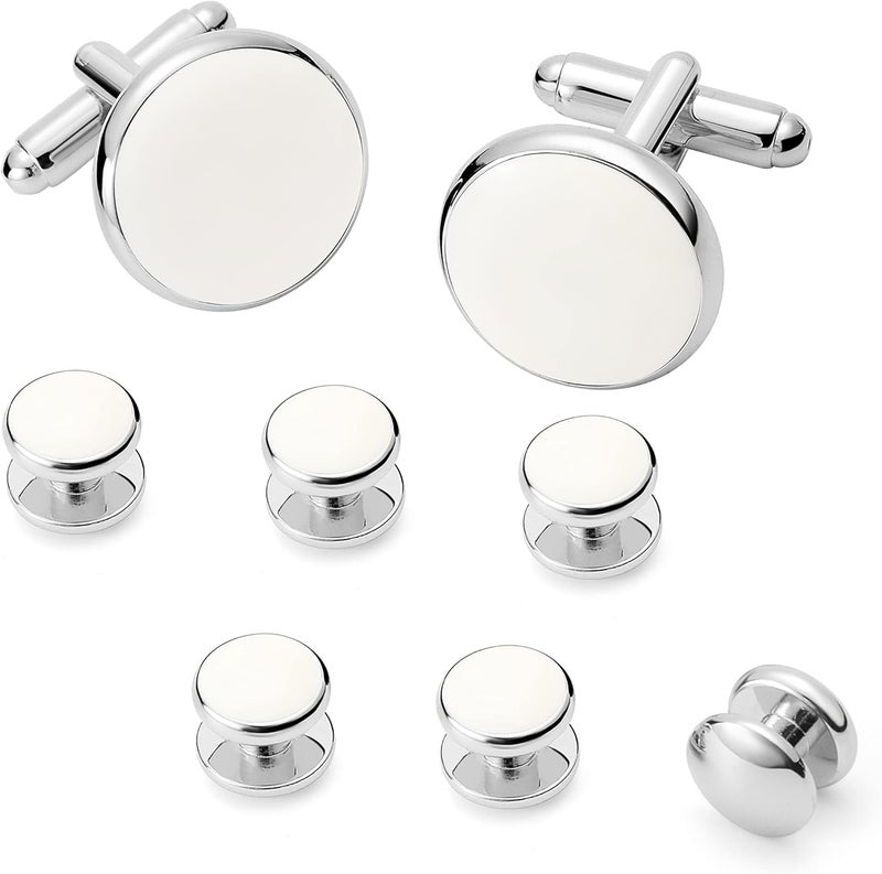 Zealmer 316L Stainless Steel Cufflinks Shirt Studs Business Wedding Gifts for Men - Image 1