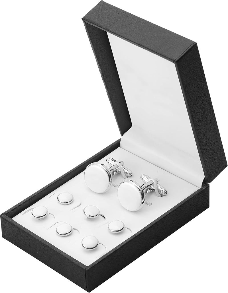Zealmer 316L Stainless Steel Cufflinks Shirt Studs Business Wedding Gifts for Men - Image 2