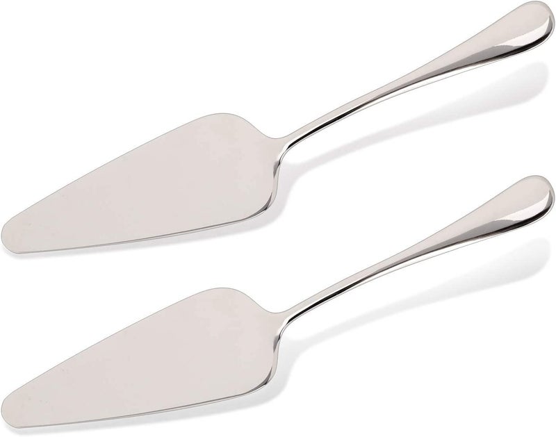 JDYYICZ Pie Servers Set of 2 Stainless Steel Dessert Pastry Pie Cake Servers for Celebration Party Wedding Home or More Silver 875inch