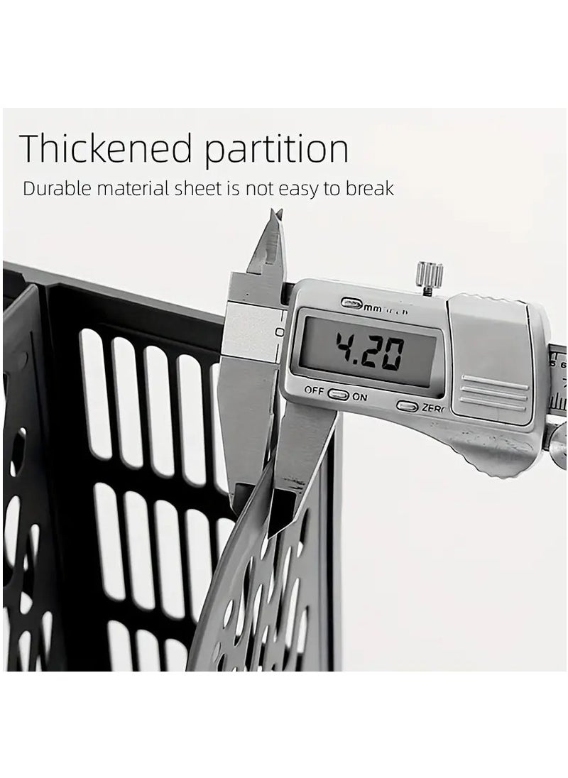 MileMelo - Office Organiser Desk A4 File Organizer with Pen Holder 4 Compartments File Organiser Holder Letter Size File Folder Holder Sturdy File Storage Boxes Desktop File Organiser Box File Dividers - Image 1