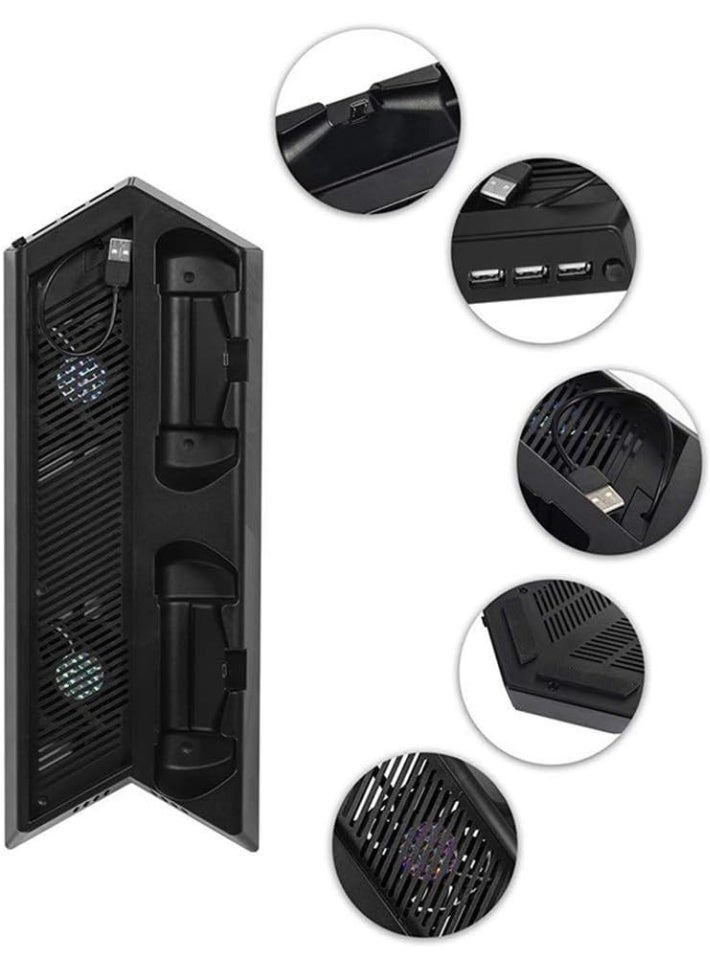 eWINNER 4 in 1 Vertical Stand Cooling Fan with Dualshock Controller Charging Station and USB Charger Ports for PS4 - Image 2