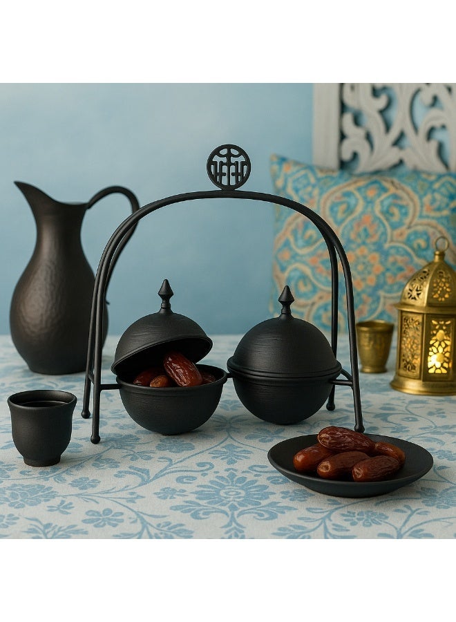 DIVA LADY 🖤 Luxury Black Metal Dates & Serving Holder – A Modern Touch of Sophistication - Image 1