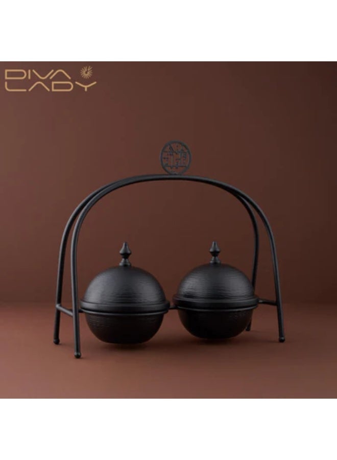 DIVA LADY 🖤 Luxury Black Metal Dates & Serving Holder – A Modern Touch of Sophistication - Image 4