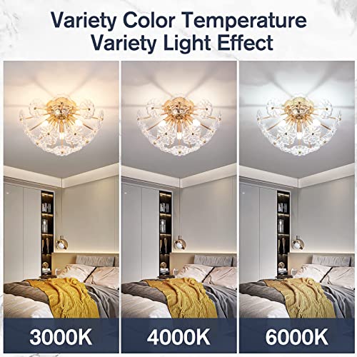 CM MZY Sputnik Flush Mount Ceiling Light, Gold Metal Flower Ceiling Light Fixtures, 3-Light Farmhouse Close to Ceiling Lamp Fixture for Bedroom Closet Kitchen Living Room Hallway(Dia 13.8") - Image 5