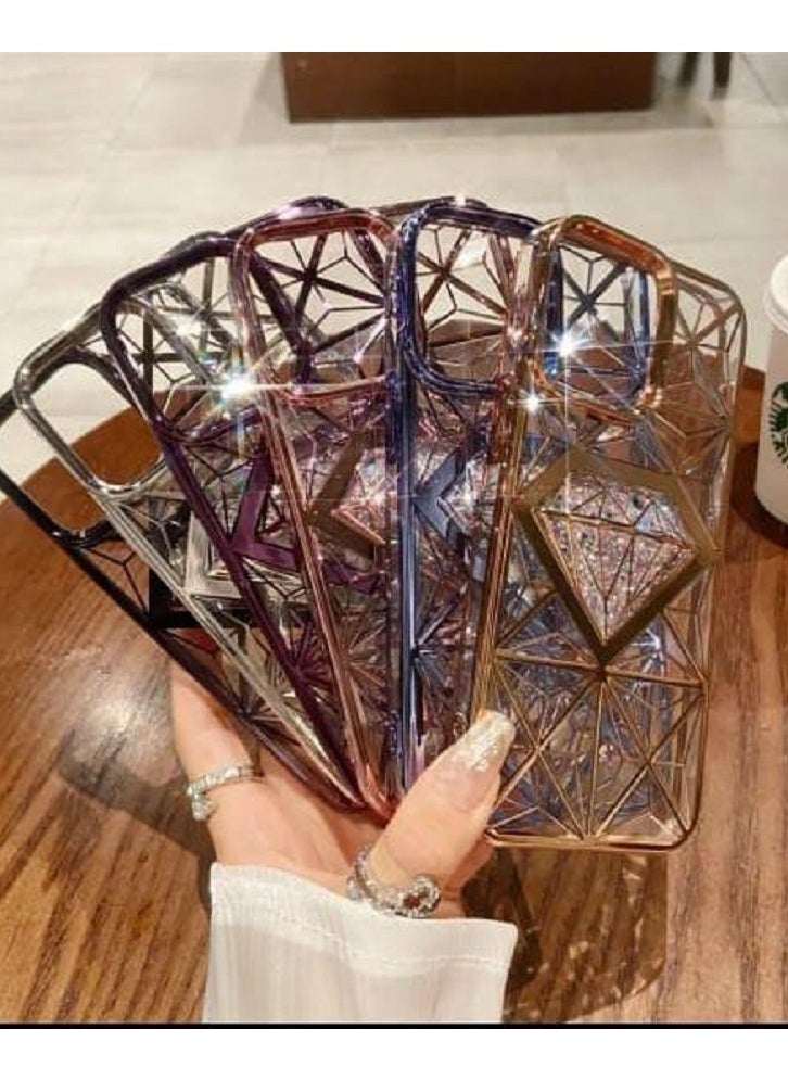 Undefined - Transparent Silver IPhone 11 Pro Max Back Cover With Diamond Shape - Image 1