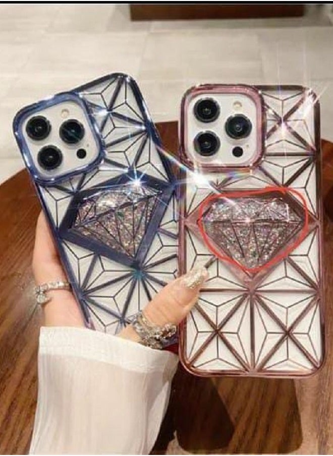 Undefined - Transparent Silver IPhone 11 Pro Max Back Cover With Diamond Shape - Image 1