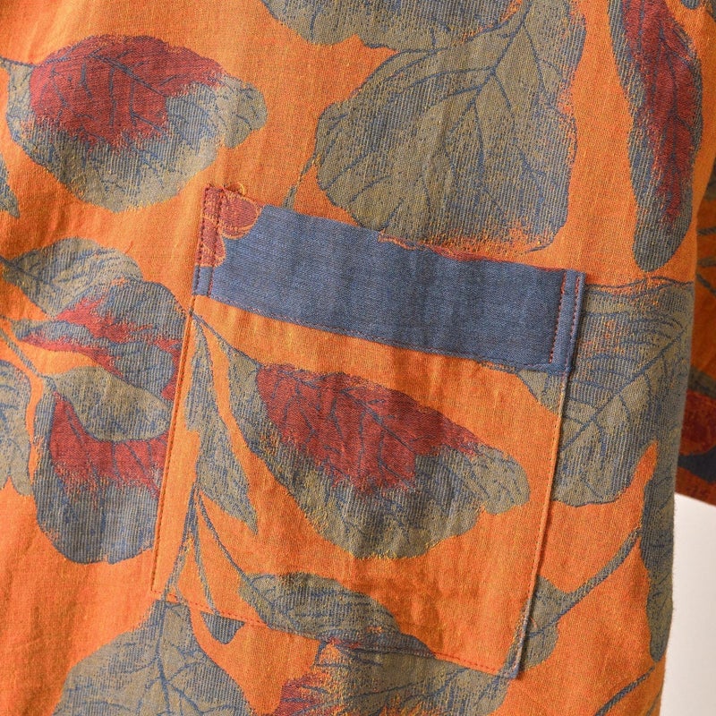 Kimono Robe 100% Cotton Gauze Botanical Leaf Print - Image 5
