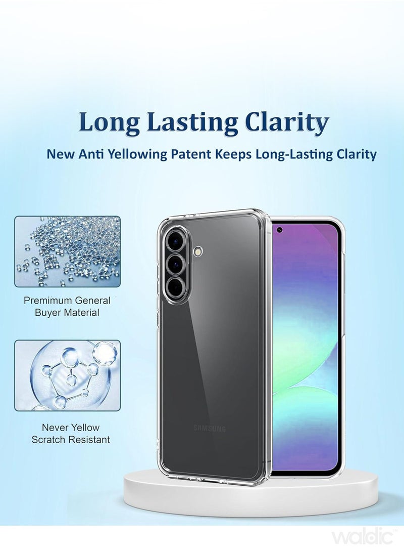 Waldic Samsung Galaxy A57 Premium Case | Premium Silicone Case Cover Designed for Samsung Galaxy A57 | Samsung Galaxy A57 Case Camera and Drop Protection Thin Protective Back Cover Case for Samsung Galaxy A57 - Transparent - Image 3