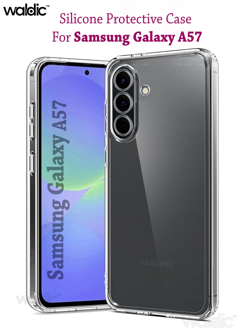 Waldic Samsung Galaxy A57 Premium Case | Premium Silicone Case Cover Designed for Samsung Galaxy A57 | Samsung Galaxy A57 Case Camera and Drop Protection Thin Protective Back Cover Case for Samsung Galaxy A57 - Transparent - Image 1
