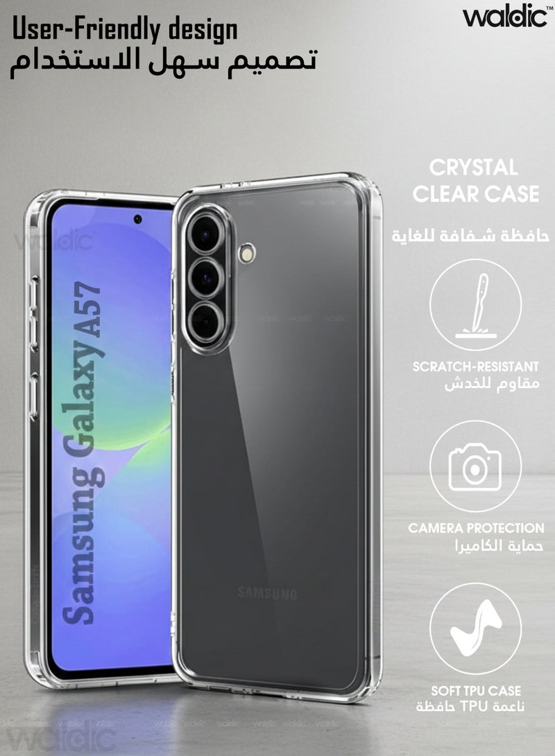 Waldic Samsung Galaxy A57 Premium Case | Premium Silicone Case Cover Designed for Samsung Galaxy A57 | Samsung Galaxy A57 Case Camera and Drop Protection Thin Protective Back Cover Case for Samsung Galaxy A57 - Transparent - Image 5