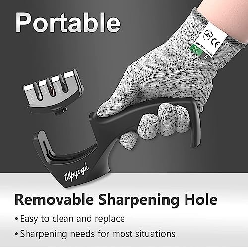 Upyogh 4-in-1 Knife Sharpener Kit,Manual 3-Stage Quality Kitchen Knife Accessories to Repair, Grind,Polish Blade,Professional Chaku Sharpening Strap Tool for Kitchen Steel Knives Sharpner (Pack of 1) - Image 3
