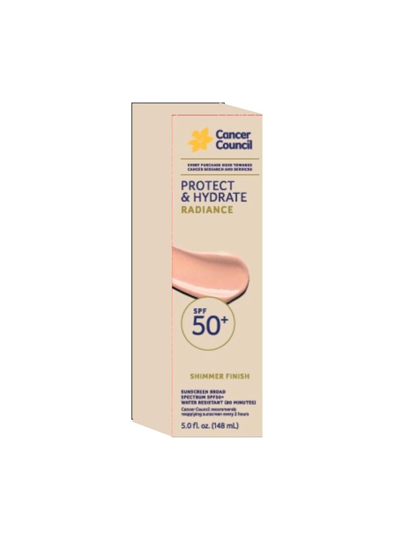 Cancer Council - Cancer Council Protect  Hydrate Radiance Body Sunscreen SPF50 Shimmer Finish Sun Care Broad Spectrum UVAUVB Sun Protection Water Resistant Paraben  Fragrance Free Water Resistant 5fl oz - Image 1