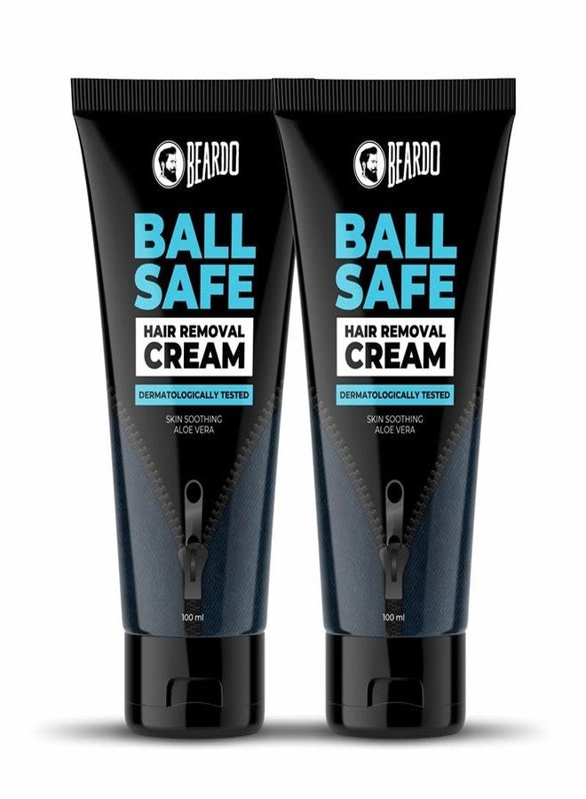 Beardo Ball Safe Hair Removal Cream | Intimate Hair Removal Cream for Men | Painless & Safe Hair Removal in Minutes | With Coconut Oil, Shea Butter & Aloe Vera for Smooth & Hydrated Skin | Dermatologically Tested - 100ml X 2(Pack of 2) - Image 1