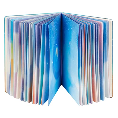 SIIXU Starry Sky Writing Journal for Women, Men, Unique Colorful Blank Notebook for Daily Notes, Gratitude, Dreams or Planning, 7.5” x 10.2", 160 Pages, 2 Bookmarks, Large, Hardcover, Unlined - Image 1