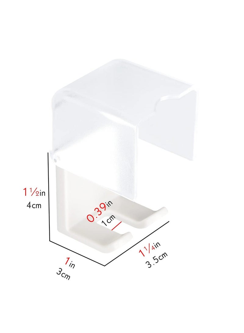 4 PCS Toothbrush Holder Wall Mounted with Cover, Self Adhesive Toothbrush Storage Organizer, Travel Toothbrush Head Covers Caps, Suitable for Travel, Camping, Bathroom, School - Image 2