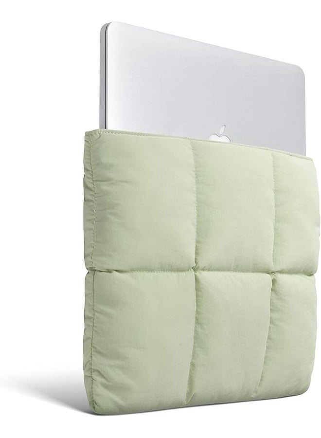 Comfyable Puffy Laptop Sleeve 13 Inch 14 Inch, Quilted Puffer Laptop Carrying Case, Pillow Case Compatible with MacBook Air M4 2025 M3 M2 M1, MacBook Pro M4 Pro/Max, Sage - Image 2