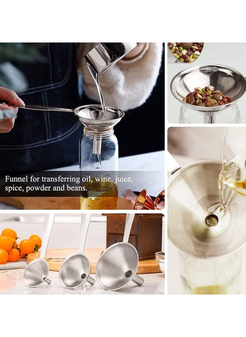Generic Stainless Steel Funnel Three-piece Set Mini Small Funnel Vinaigrette Spice Essential Oil Filling Sauce Leak Home Oil Leak Wine  - Image 4