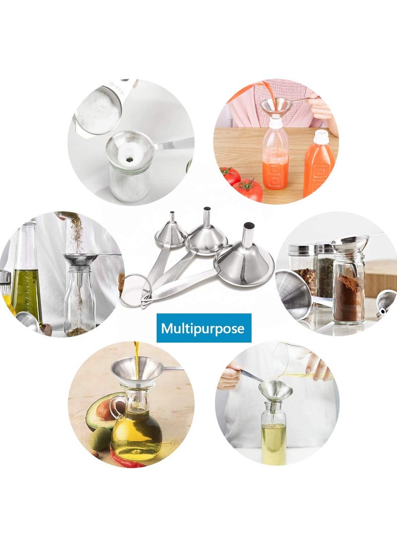 Generic Stainless Steel Funnel Three-piece Set Mini Small Funnel Vinaigrette Spice Essential Oil Filling Sauce Leak Home Oil Leak Wine  - Image 5