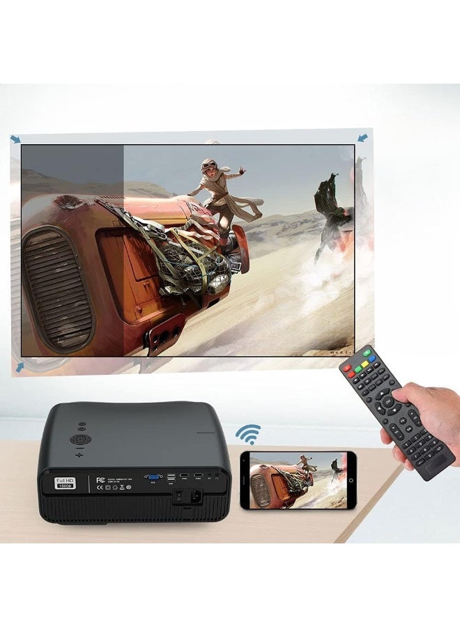 1080P Smart Android Projector – 5G Wi-Fi, Bluetooth, UHD 4K Support, 10000 Lumens, 200" Wireless Outdoor LCD Home Theater for Mobile and YouTube - Image 4