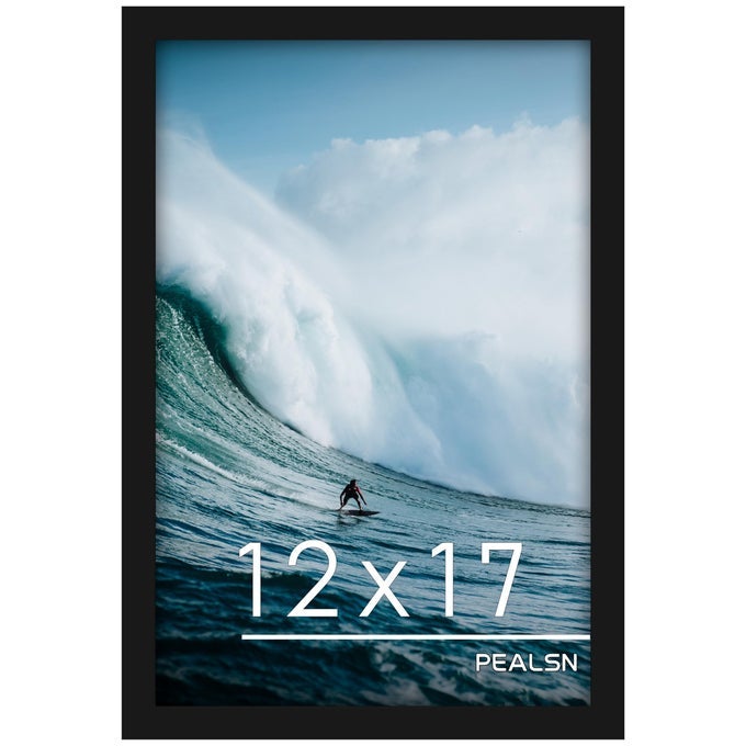 12X17 PICTURE FRAME BLACK PHOTO FRAME FOR WALL MOUNTING DISPLAY HORIZONTALLY OR VERTICALLY HANGING 1 PACK