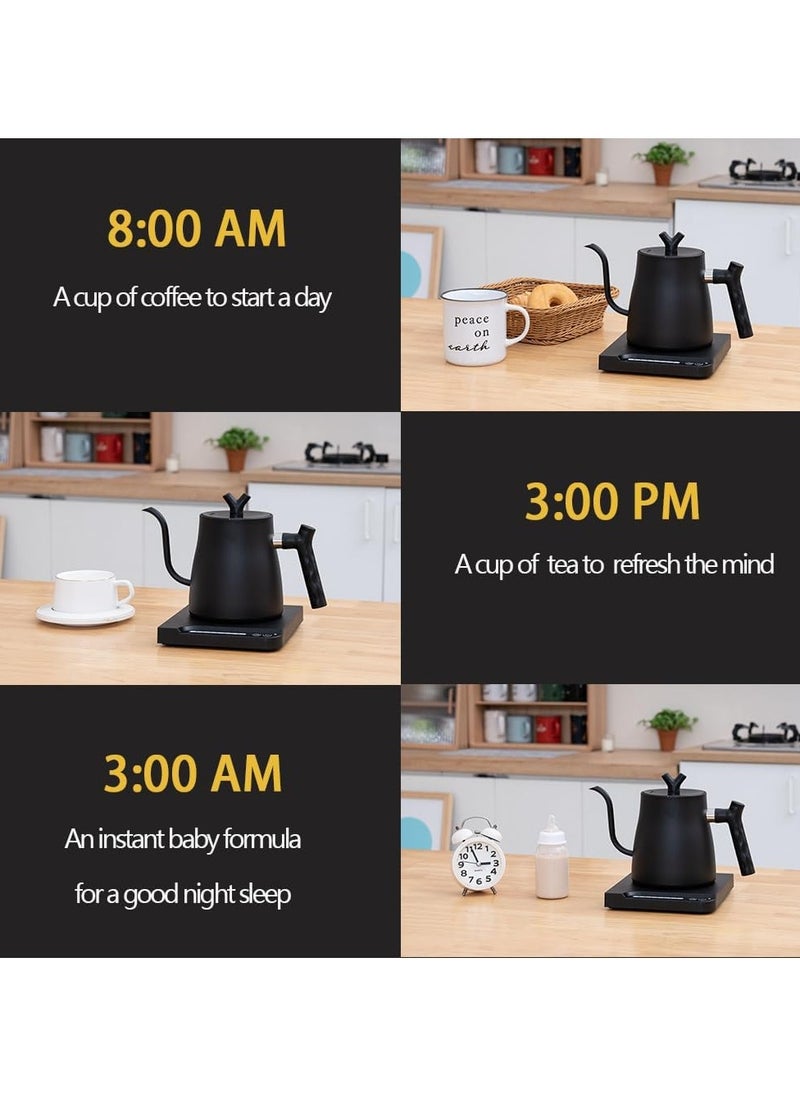 Joshberg Electric Gooseneck Kettle,304 Stainless Steel Electric Water Kettle & Coffee Kettle with Temperature Indicate, Constant Temperature, Auto Shut Off, Touch Screen Panel, 1000W Quick Heating,1L  - Image 5