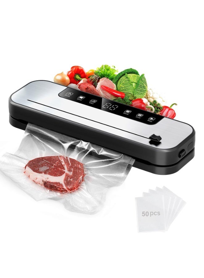 والالا آلة تغليف الطعام بالتفريغ 5 في 1، قوة شفط قوية 75 كيلو باسكال، شريط إغلاق بطول 30 سم، تنظيف بالضوء الأرجواني، قاطع منزلق مدمج، وضعان للجفاف والرطوبة، شاشة LED، 50 كيس تفريغ متضمن - Image 1