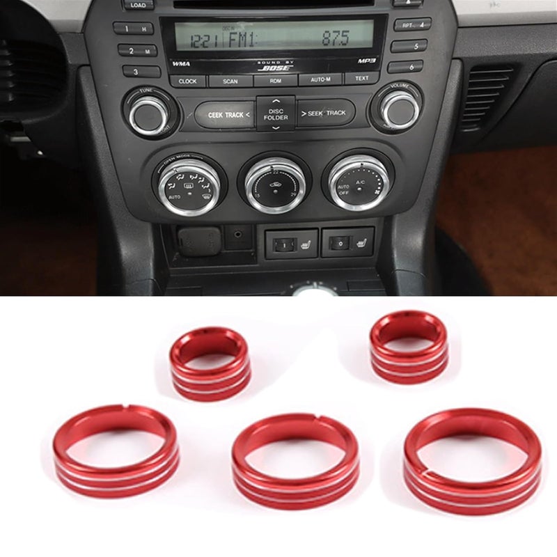 QASULER Aluminum Alloy Air Condition Knob Cover for Mazda MX-5 - Image 2