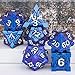 ORIFANTOU 7PCS Metal DND Dice Set with Box Debris RPG Blue White D and D Dice for DD Tabletop Games Role Playing Game Polyhedral Dice Set D20 D12 D10 D8 D6 D4 - Image 4