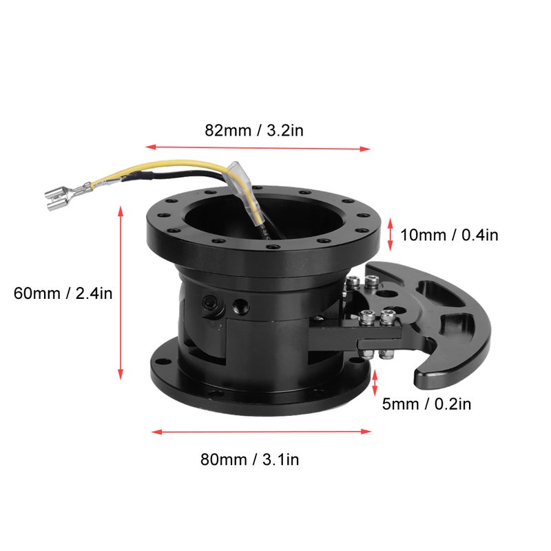 Tilt Flipped Racing Steering Wheel Quick Release Hub Kit Removable AdapterBlack - Image 4