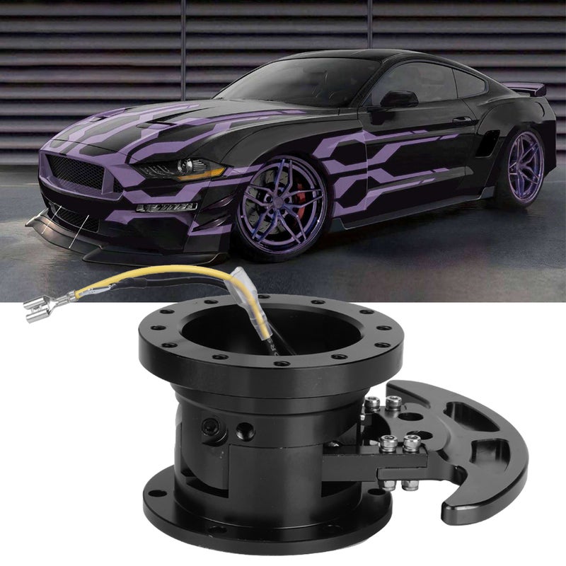 Tilt Flipped Racing Steering Wheel Quick Release Hub Kit Removable AdapterBlack - Image 3