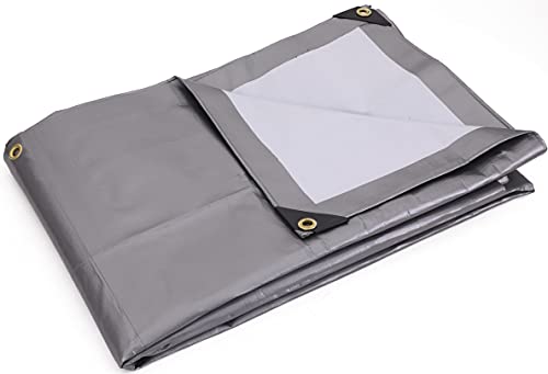 Kotap غطاء كوتاب 12 × 20 قدم للحماية الفائقة والمتانة، نسج متفوق لطول العمر، 16 مل، قابل للعكس، متعدد الاستخدامات، مقاوم للماء، فضي-أبيض، عبوة واحدة (TUH-1220) - Image 2