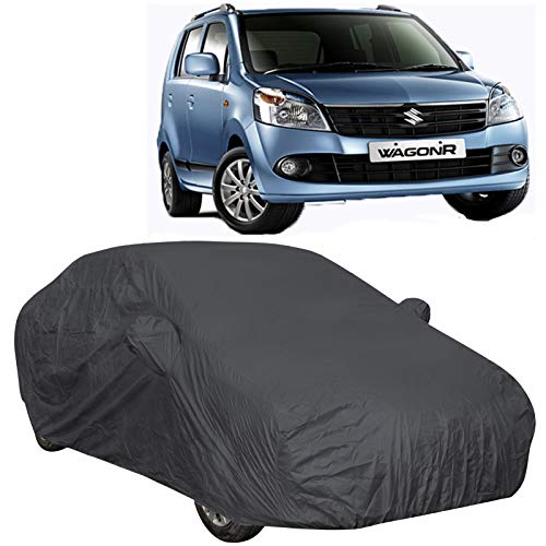 The Autostory 190 Taffeta Water Resistant Car Body Cover Compatible with Maruti Wagonr/Wagon r (2010 to 2018) with Mirror Pockets (Grey/Navy Blue) - Image 1