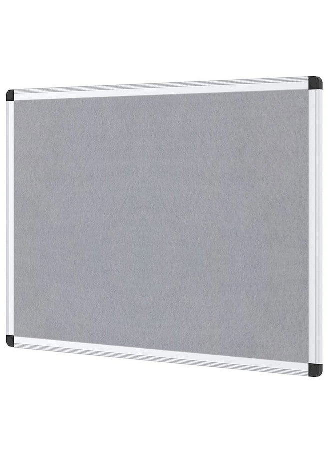 فيز برو لوحة إعلانات من اللباد الرمادي، مقاس 36 × 24 بوصة، إطار من الألومنيوم الفضي - Image 1