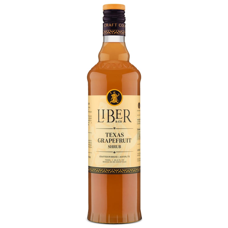 Liber & Co. Texas Grapefruit Shrub (25.4 oz) - Craft Cocktail Mixer with 55% Rio Red Grapefruit Juice & Champagne Vinegar - Adds Tart Complexity to Cocktails & Mocktails - Image 1