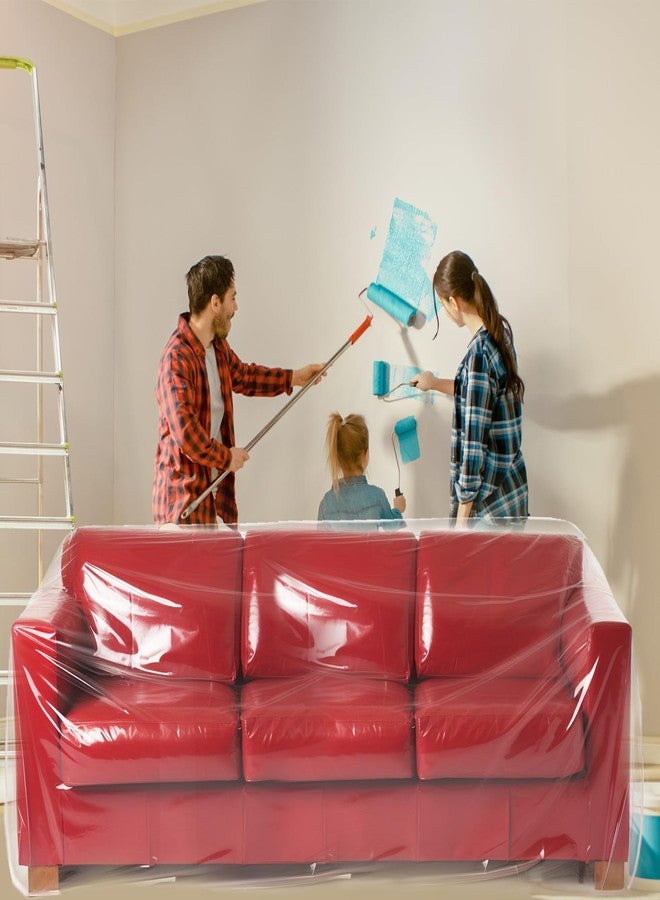 Belinlen 92W x 42D x 62/41H Inches Plastic Couch Covers - Dust-Proof Furniture Cover for Sofa, Heavy Duty Storage and Moving Bag, Renovation Protection (4mil Thickness) - Image 4