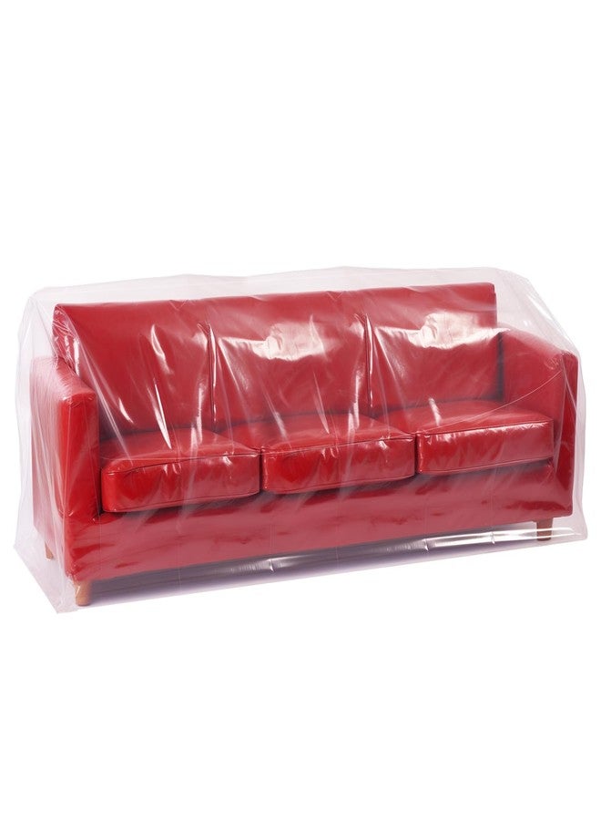Belinlen 92W x 42D x 62/41H Inches Plastic Couch Covers - Dust-Proof Furniture Cover for Sofa, Heavy Duty Storage and Moving Bag, Renovation Protection (4mil Thickness) - Image 1