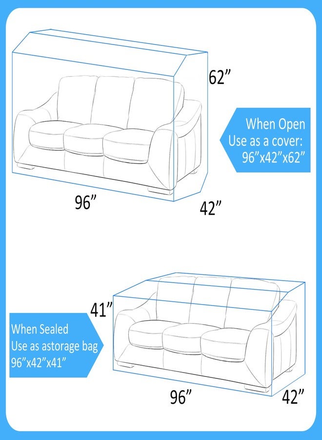 Belinlen 92W x 42D x 62/41H Inches Plastic Couch Covers - Dust-Proof Furniture Cover for Sofa, Heavy Duty Storage and Moving Bag, Renovation Protection (4mil Thickness) - Image 3
