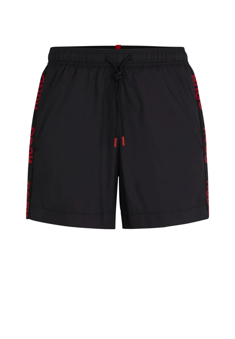 HUGO Black Fully lined swim shorts with logo tape for Men | Best Price UAE