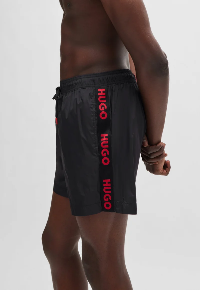 HUGO Black Fully lined swim shorts with logo tape for Men | Best Price UAE