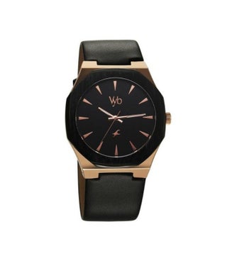Vyb Challenger Fastrack By Titan Quartz Analog Black Dial & Leather Strap Watch For Men fv30013kl01w - view 2