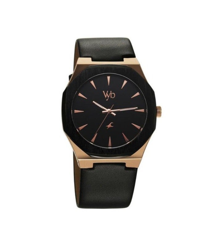 fastrack Vyb Challenger Fastrack By Titan Quartz Analog Black Dial & Leather Strap Watch For Men fv30013kl01w - Image 2