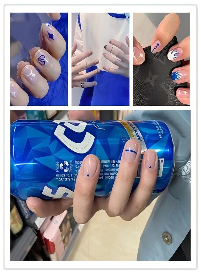 Dedyel 4 Colors ins Minimalist Style Nail Stickers, Simple Cat Love Stars Impressionist Drawing Line Stickers for Man Woman (4 Sheets)+Nail Sticker Specialized Tweezers - Image 5