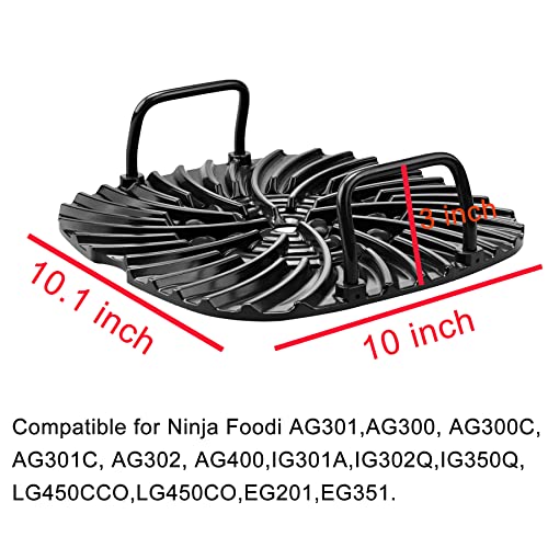 Croask Grill Grate Compatible for Ninja Foodi AG301 AG300 AG400 AG302 EG201 LG450CCO LG450CO IG351A IG302Q,Accessories for Ninja Foodi 5-in-1 Indoor Grill,Non-stick Replacement Parts Griddle - Image 2
