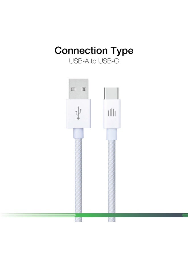 Dviced Cable USB-A to USB-C Nylon Textile 1,25m - White - Image 2