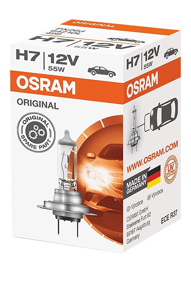 OSRAM Osram H7 PX26d LongLife Halogen Headlight Lamp with Blister Box, 12V, 55W - Image 1