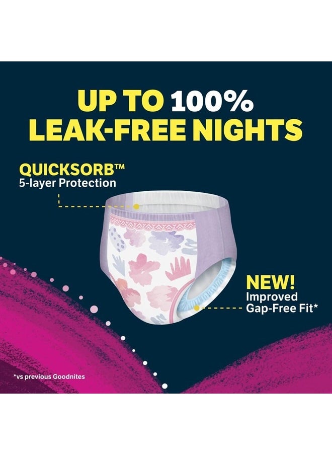 GoodNites - Goodnites Girls' Nighttime Bedwetting Underwear, Size Extra Large (95-140+ lbs), 63 Ct (3 Packs of 21), Packaging May Vary - Image 1