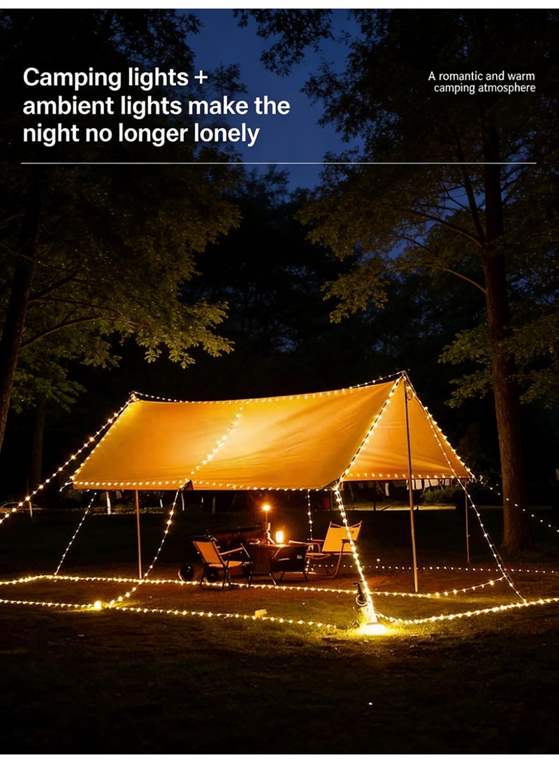 20-Meter LED String Light,Tent String Lights,Outdoor LED Atmosphere Light IPX4 Waterproof | USB Rechargeable Portable Storage Camping Lights, L - Image 3